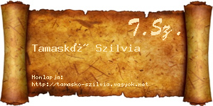 Tamaskó Szilvia névjegykártya